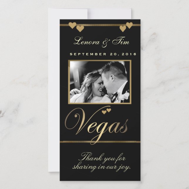 Vegas thème merci carte photo (Devant)