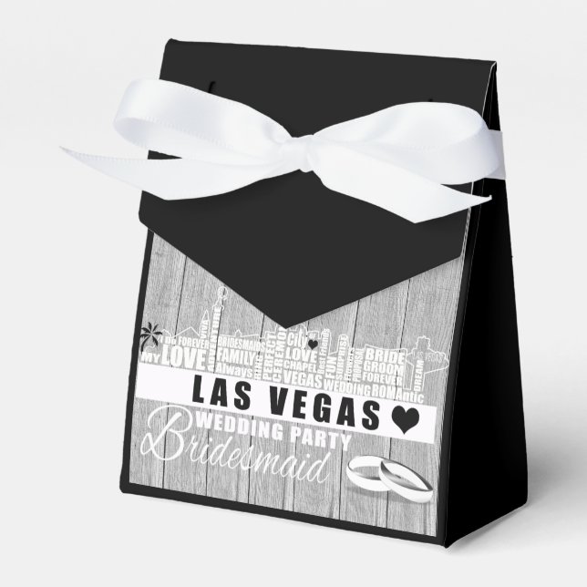 Vegas Wedding Gift Ideas - Black Wood Favor Box (Front Side)