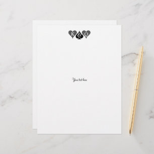 Vegas wedding letterhead with playing card symbols