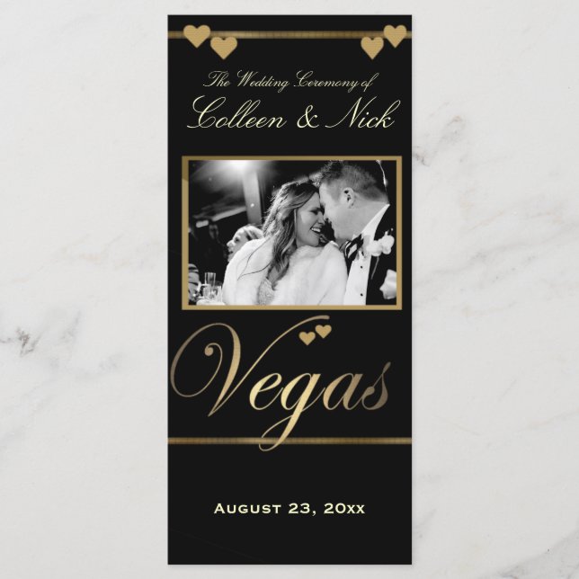 Vegas Wedding Programme Modèle (Devant)