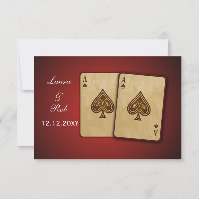 Vegas wedding rsvp standard 3.5 x 5 card (Front)