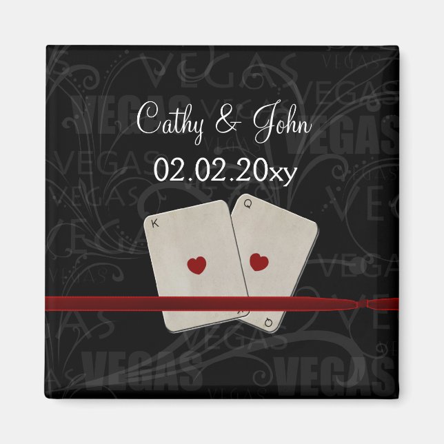 Vegas wedding  Save the date magnet (Front)