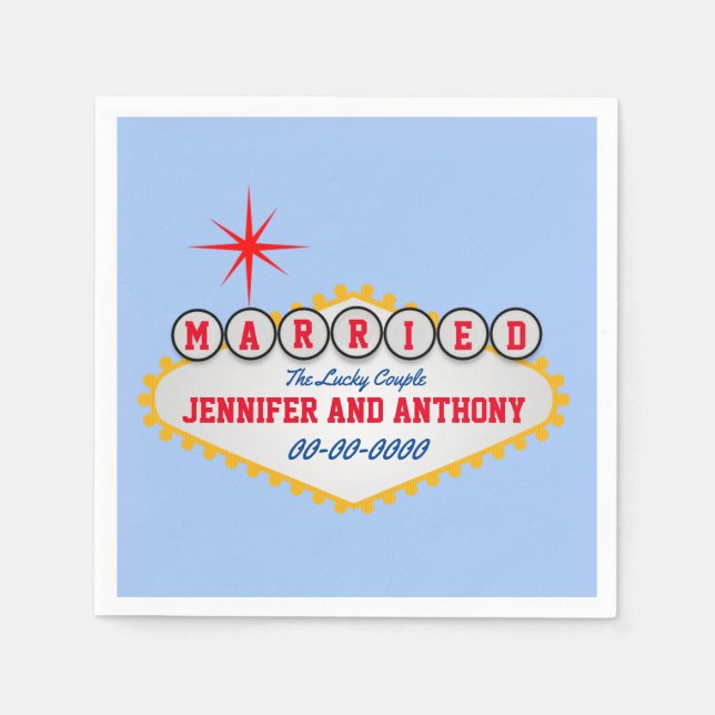 Vegas Welcome Sign Style Personalize  Napkin (Front)