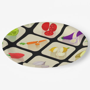 Vege Party design Custom Paper Plates 7"