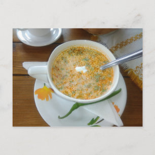 Vegetabla Soup With Sour Cream Postcard