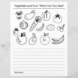 Vegetable and Fruit School Worksheet