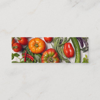 Vegetable and Herb Harvest Mini Business Card