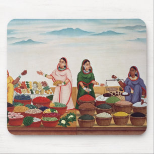 Vegetable and Spice Market at Benares, c.1840 (gou Mouse Pad