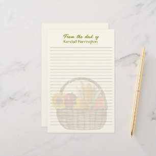 Vegetable Basket Personalized Lined Stationery