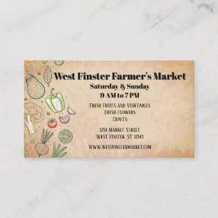 Vegetable Border Farmer's Market CSA Farm Business Card