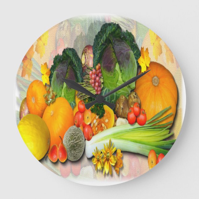 Vegetable Display ~ decorative  Clock (Front)
