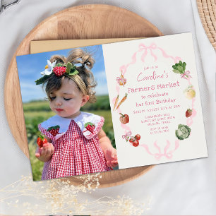Vegetable Farmers Market Birthday Photo Invitation