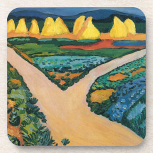 Vegetable Fields by August Macke, Vintage Fine Art Coaster