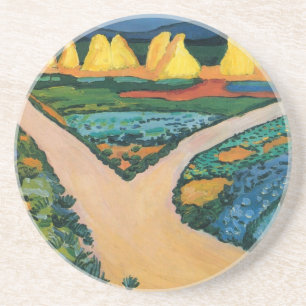 Vegetable Fields by August Macke, Vintage Fine Art Coaster