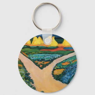 Vegetable Fields by August Macke, Vintage Fine Art Keychain