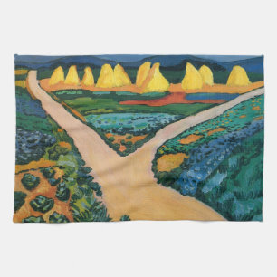 Vegetable Fields by August Macke, Vintage Fine Art Kitchen Towel