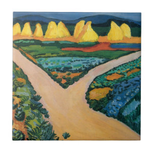 Vegetable Fields by August Macke, Vintage Fine Art Tile