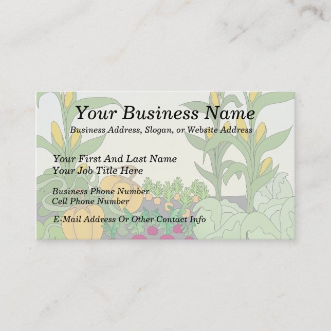 Vegetable Garden Business Card (Front)