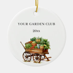 Vegetable Garden Club Personalized Christmas Names Ceramic Ornament