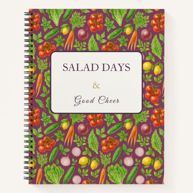Vegetable Garden Notebook — Red Violet  (Front)