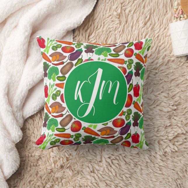 Vegetable Garden Produce Greenmarket Veggies Throw Pillow (Blanket)