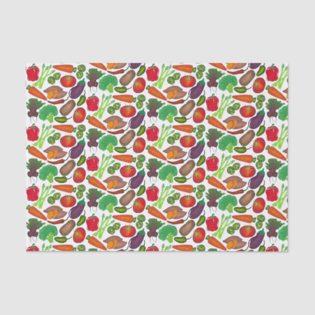 Vegetable Garden Produce Greenmarket Veggies Tissue Paper (Front)