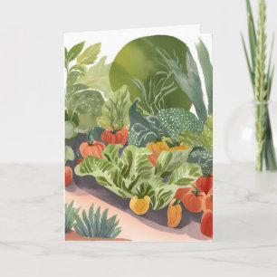 Vegetable Garden   Watercolor Painting Card