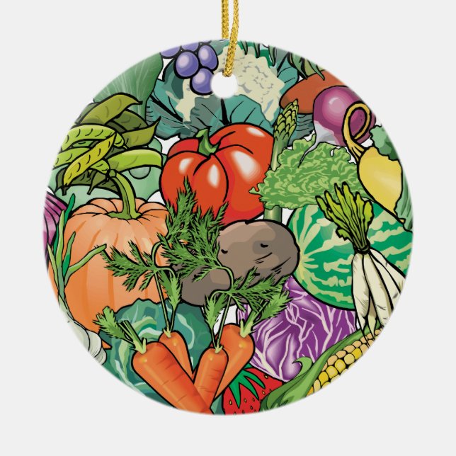 Vegetable Gardener Ceramic Ornament (Front)