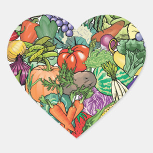 Vegetable Gardener Heart Sticker