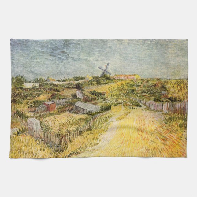Vegetable Gardens, Montmartre by Vincent van Gogh Kitchen Towel (Horizontal)