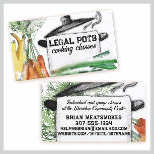 vegetable illustration chef cooking business card