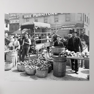 Vegetable Market, 1908. Vintage Photo Poster