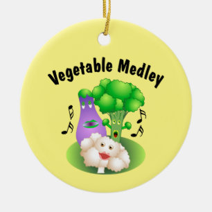 Vegetable Medley Ceramic Ornament