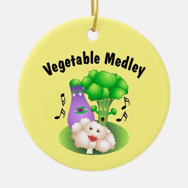 Vegetable Medley Ceramic Ornament (Front)
