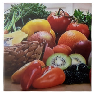 Vegetable Nut and Fruit Ceramic Tile Photo