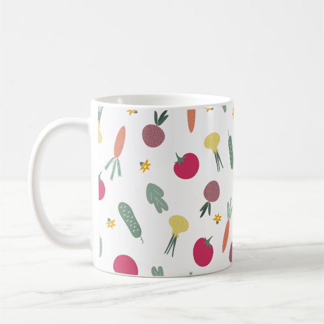 vegetable pattern coffee mug (Left)