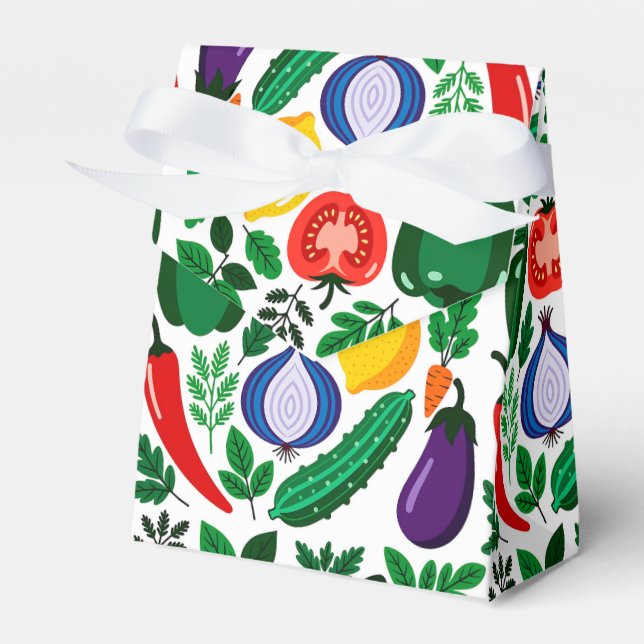 Vegetable pattern favor box (Front Side)