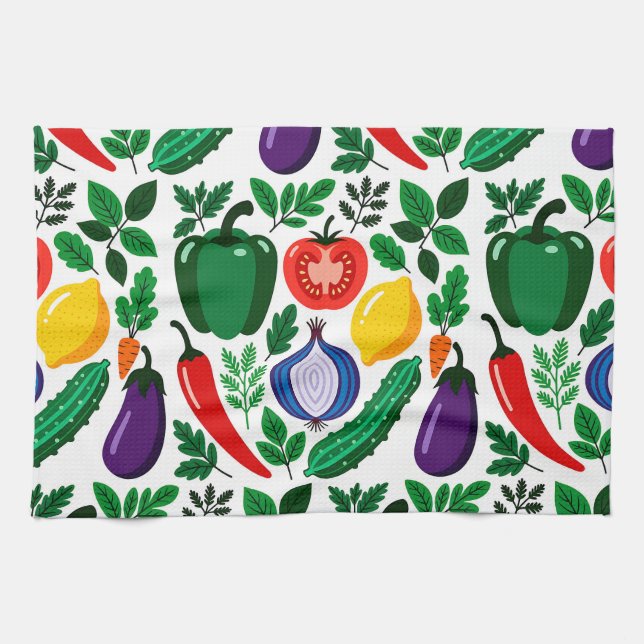 Vegetable pattern kitchen towel (Horizontal)