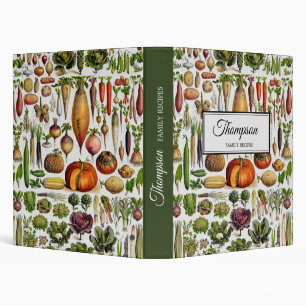 vegetable pattern recipe book binder