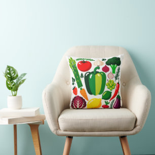 Vegetable pattern throw pillow