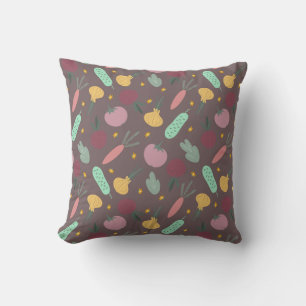 vegetable pattern throw pillow