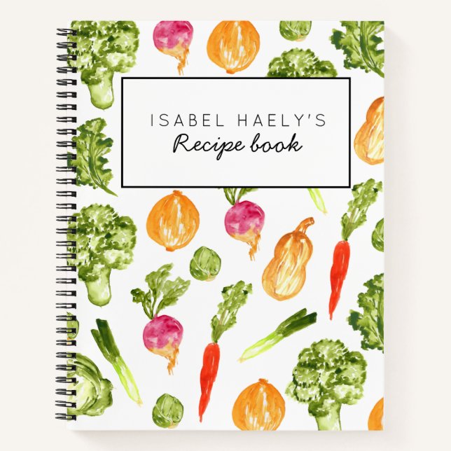 Vegetable personalized cook book recipe book (Front)