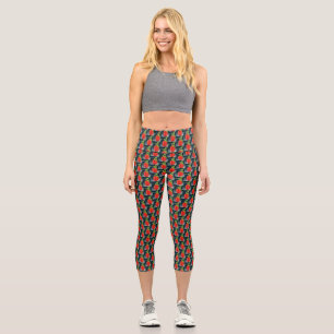 Vegetable Print / Red Pepper High Waisted Capris