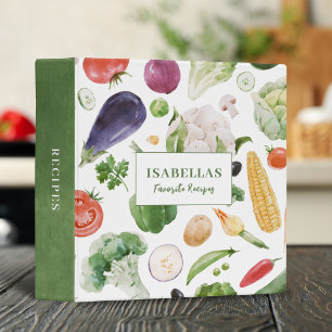 Vegetable Recipe Cookbook Watercolor Food Binder