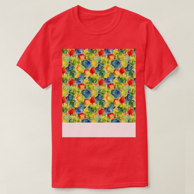 Vegetable Seamless Pattern Veggie Leafy Green Sala T-Shirt (Design Front)
