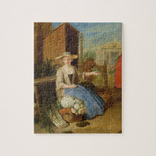Vegetable Seller, Covent Garden, c.1726 (oil on pa Jigsaw Puzzle