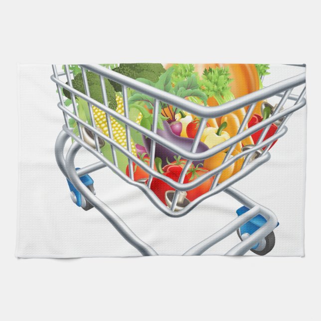 Vegetable Shopping Cart Trolley Kitchen Towel (Horizontal)