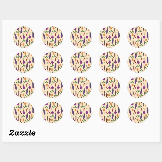 Vegetable Sticker Pack – Eggplant, Chili, Peas (Sheet)