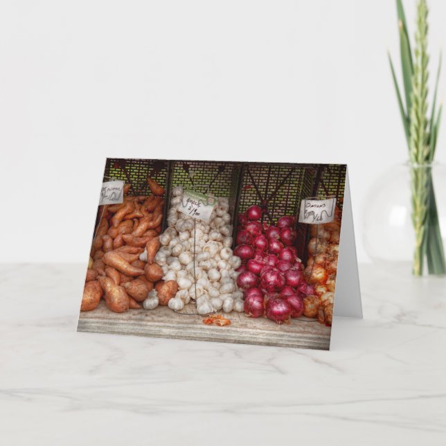 Vegetable - Sweet potatoes, Garlic, and Onions Card (Front)
