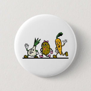 Vegetables 2 Inch Round Button